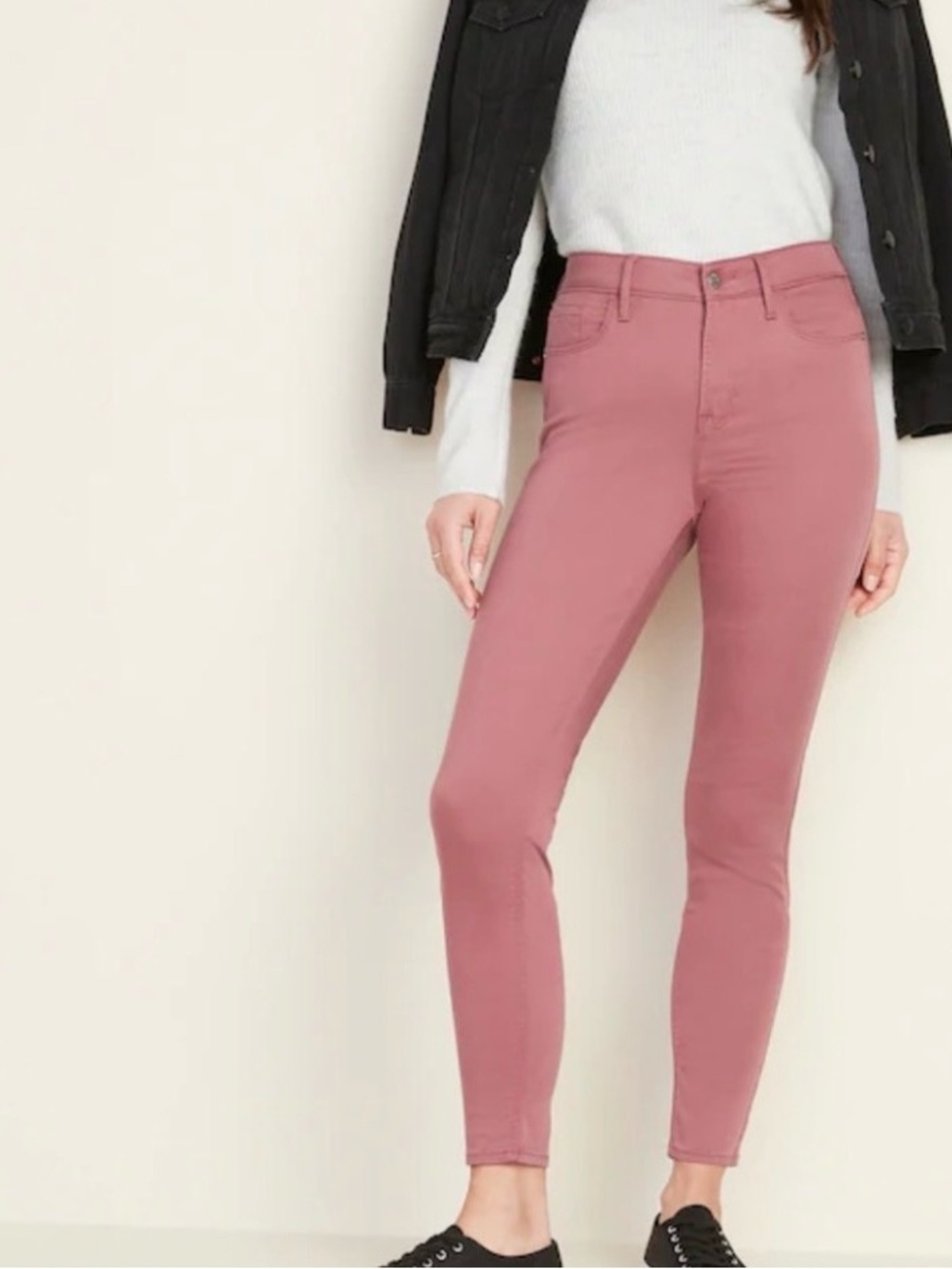 Old Navy Rockstar Super Skinny Mid-Rise Jeans Size 10 | Mauve Pink Stretch